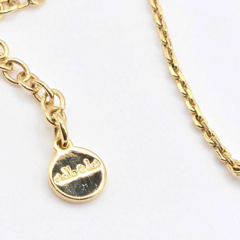 Stella & Dot Gold‎ Tone Delicate Curved Bar Necklace with Pave Crystal Accents